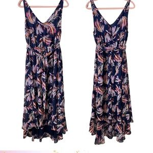 Lane Bryant Dress Women’s Tropical Print Chiffon Wedding Guest Midi Dress